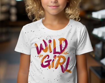 Bügelbild - " Wild Girl - STREIFEN " Größe nach Auswahl